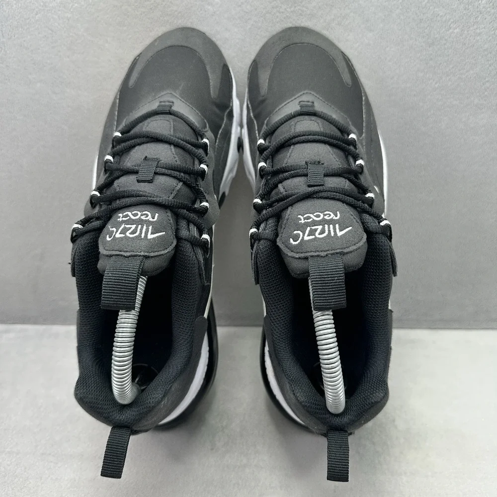 Womens 8 / 6.5Y Nike Air Max 270 React Shoes Black / White Athletic Sneakers